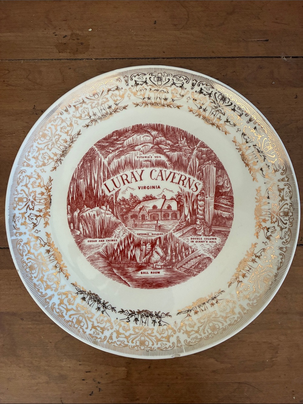 Vintage Luray Caverns Virginia Commemorative Souvenir Plate